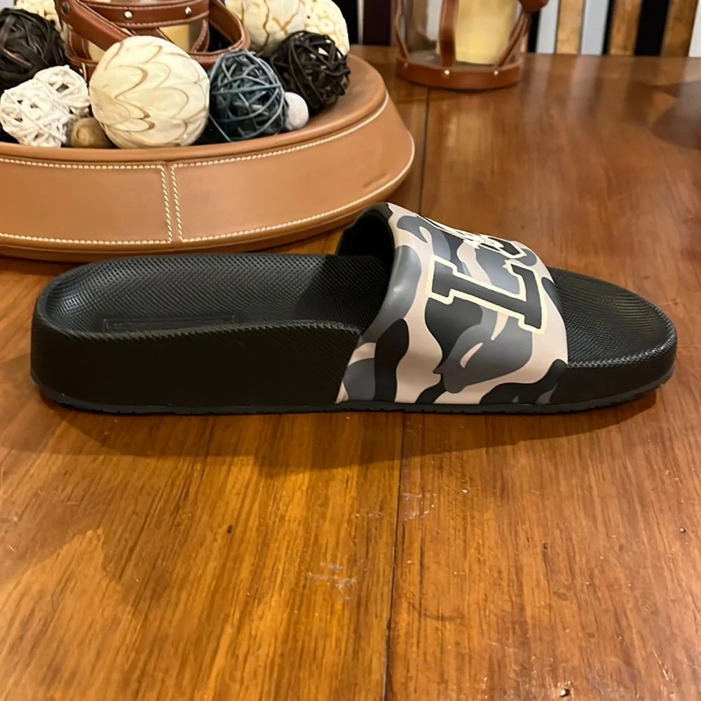 Polo Ralph Lauren Cayson Camo Skull black slides sandals shoes new Mens sizes_4